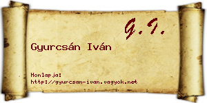 Gyurcsán Iván névjegykártya